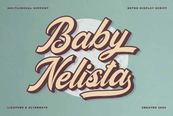 Baby Nelista: A Retro Script Font for Playful Editorial Design