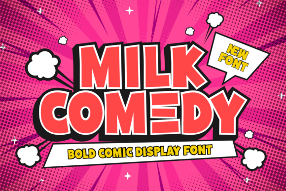 Milk Comedy: The Bold Display Font for Playful Designs