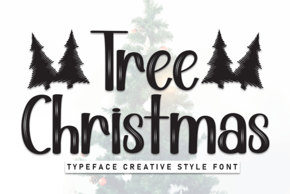 Tree Christmas Display Font for Editorial Design